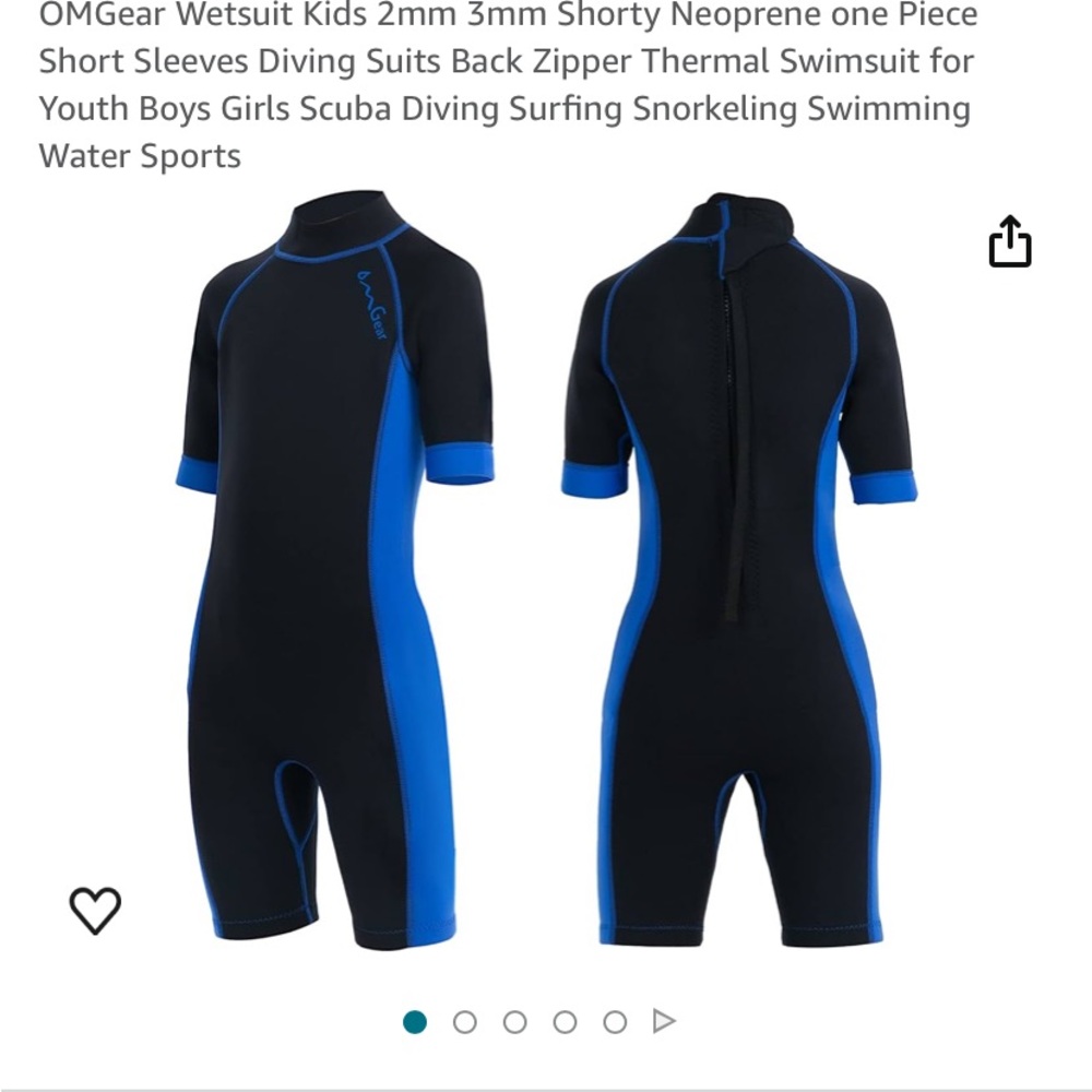 OM Gear Wetsuit kids 3mm shorty surf ocean one piece